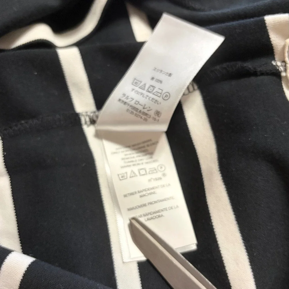 Polo Ralph Lauren Mens XXL Striped Short Sleeve Polo Shirt Navy Blue White EUC